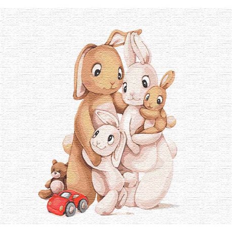 Картина по номерам "Маленькая семья кроликов" Идейка (КНО2361)