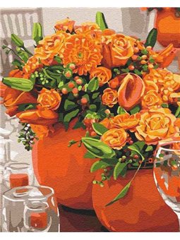 Картина по номерам "Оранжевые букеты" Идейка (КНО3066)