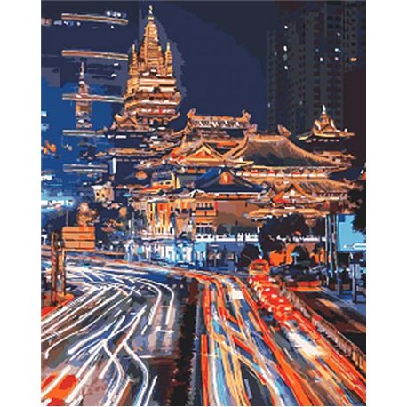 Картина по номерам "Ночной Шанхай 2" Идейка (KHO3543)