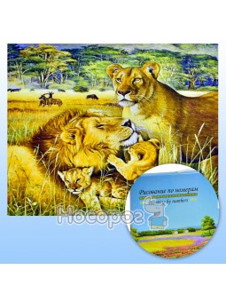 Картина за номерами KTL 1710 Сімейка левів 2