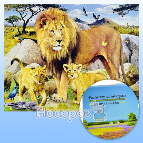 Картина по номерам KTL 1548 Семейка львов
