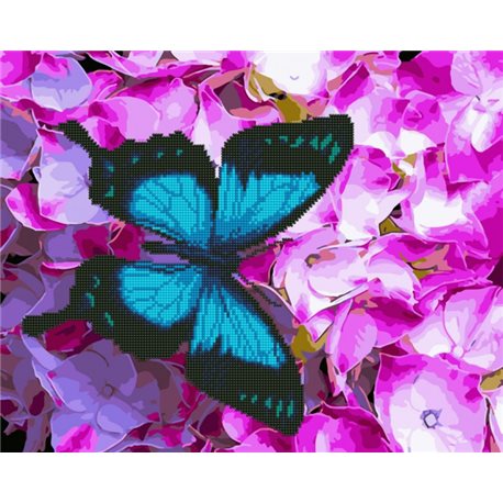 Алмазная мозаика "Бабочка на цветах" Brushme (GZS1132) (в коробке)