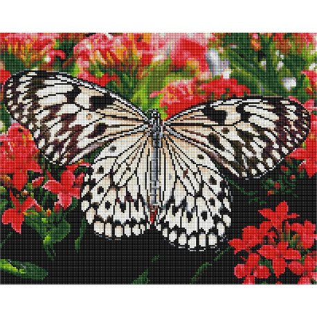 Алмазная мозаика "Бабочка на цветах" Brushme (GF3482) (в коробке)