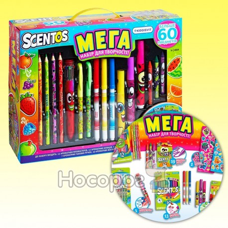 Ароматный набор для творчества МЕГАКРЕАТИВ фломастеры, карандаши, ручки, маркеры, наклейки 4515