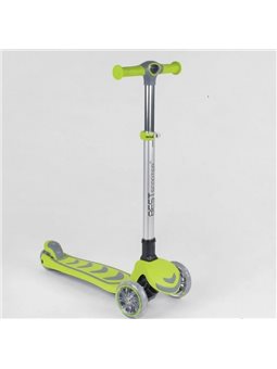 Самокат триколісний 46987 (4) Best Scooter, САЛАТОВИЙ, 4 колеса PU зі світлом, d = 12 см 