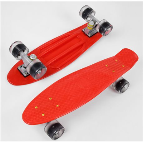 Скейт Пенни борд 8181 (8) Best Board, КРАСНЫЙ, доска55см, колёса PU со светом, диаметр 6см 