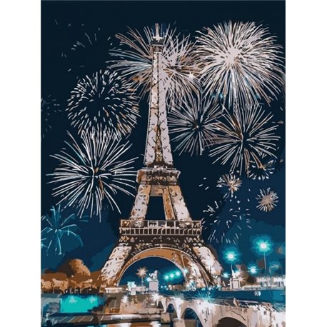 Картина по номерам "Огни Парижа" Идейка (КНО3572)