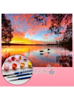 Картина по номерам Закат на озере EKTL1329_O