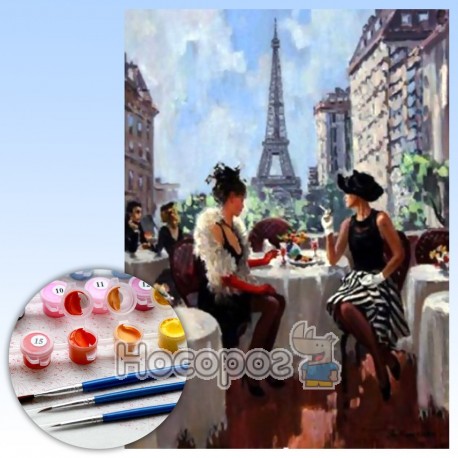 Картина по номерам В кафе Парижа EOTG6333_O