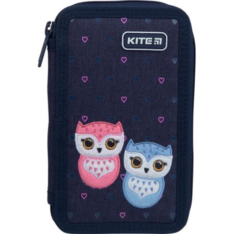 Пенал без наповнення Kite Education Lovely owls Темно-синій Джинс (K21-623-1)