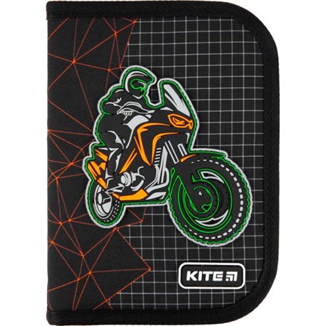 Пенал без наполнения Kite Education Motocross Черный (K21-622-2)