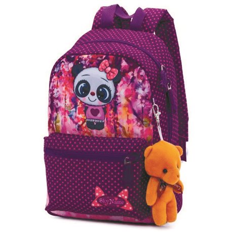 Детский рюкзак для дошкольников фиолетовый с Пандой Winner One / SkyName для девочек в садик 1103