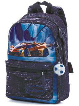 Детский рюкзак для дошкольников серый с Машиной Winner One/ Sky Name для мальчиков в садик 1104