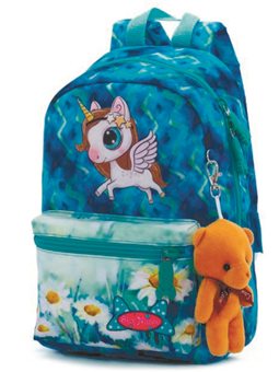 Детский рюкзак для дошкольников бирюзовый с Единорогом Winner One / SkyName для девочек в садик (1101)