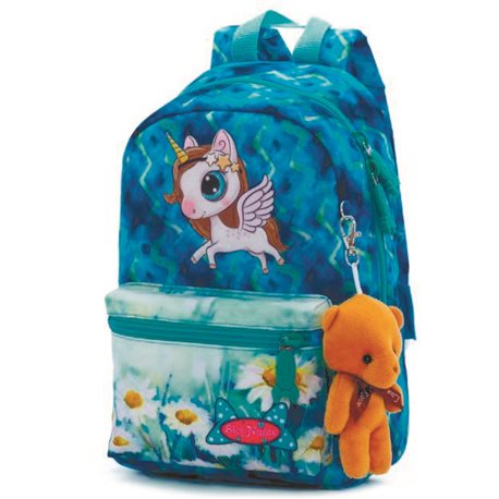 Детский рюкзак для дошкольников бирюзовый с Единорогом Winner One / SkyName для девочек в садик (1101)