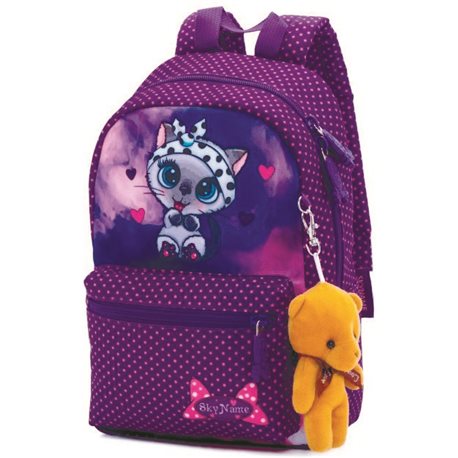 Дитячий рюкзак для дошкільнят фіолетовий з Котом Winner One / SkyName для дівчаток в садок 1107