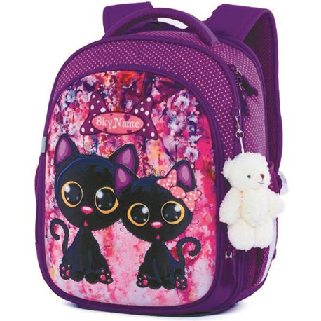 Шкільний рюкзак з ортопедичною спинкою для дівчинки Коти Winner One / SkyName R4-405