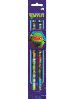 Карандаш ч / гр. круглый с ласт. в траймикарди "Ninja Turtles" HB, 2 шт. / уп. 280455