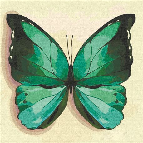 Картины по номерам "Зелёная бабочка" Идейка (КНО4208)