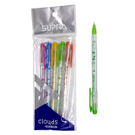 Ручка масляная SUPRA CLOUDS синяя (5/250/3000)