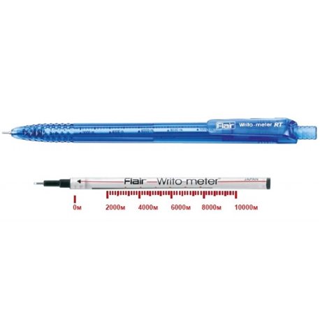 Ручка кульк. автомат Flaіr 1311 BL Wrіto- meter RT (10км ) синя, 73744 (12/1152)