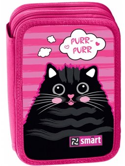 Пенал твердий SMART подвійний HP-01 "Cat rules", рожевий 532841