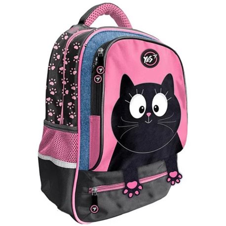 Рюкзак школьный YES S-59 "Meow", черный / розовый 554752