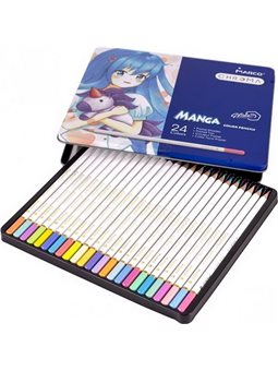 Карандаши цветные шестигранные в металл пенале Marco 8550-24TN Chroma (Manga) (6/36)