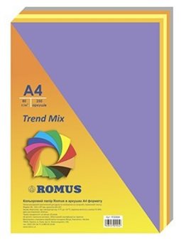 Бумага цветная А4 / 80/250 R Mix Trend (R50904)