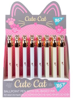 Ручка YES шарико-масляная «Cute Cat», 0,7мм, синяя 412070