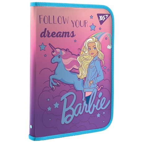 Папка факультативная YES пласт на молнии FC "Barbie" с внутр карманом 491912