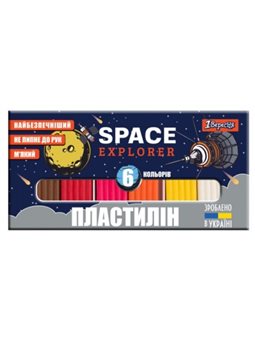 Пластилін 1Вересня "Space", 6 кол, 120г, Україна
