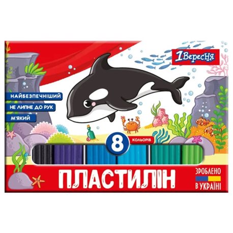 Пластилин 1 сентября "Zoo Land", 8 цв, 160г, Украина 540587