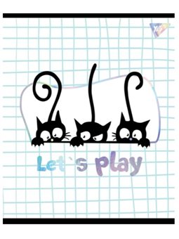 Тетрадь для записей А5 / 24 кл YES "Playful kitties" софт-тач + фольга серебро голог 765234