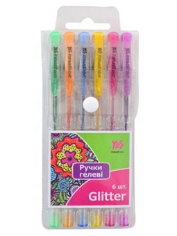 Ручки гелевые YES "Glitter", набор 6шт 411702