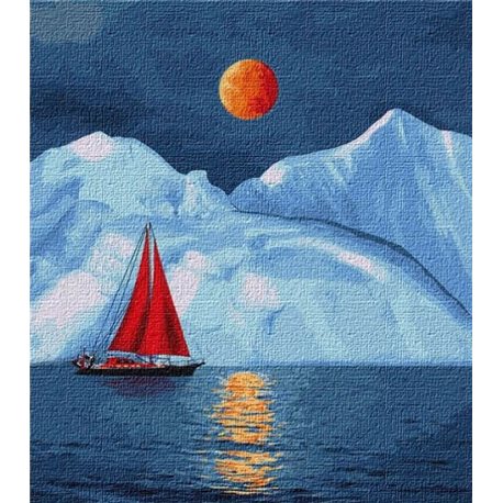 Картина за номерами "Вітрильник біля айсберга" Ідейка (KHO2751)