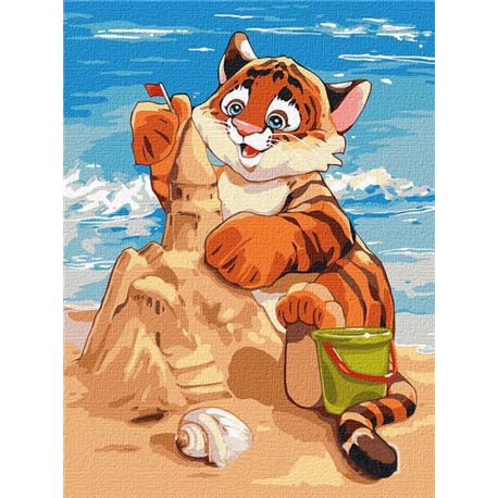 Картина по номерам "Пляжные развлечения" Идейка (KHO4247) 