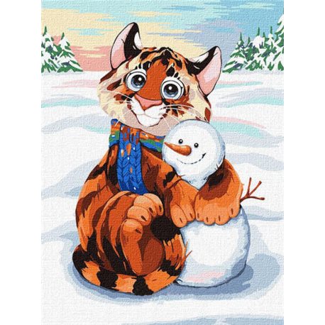 Картина по номерам "Снежный друг" Идейка (KHO4246) 