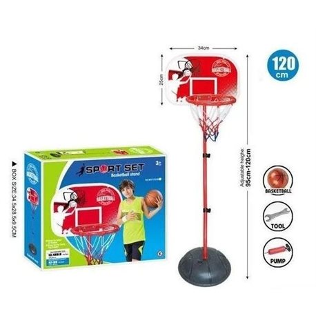 Баскетбол MY 1703 A высота стойки 95-120 см, мяч, насос, в коробке