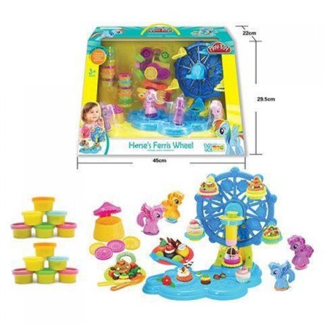 Тесто для лепки Play-Toy, Пони на колесе обозрения, SM 8017 - пластилин Плей До 12 цветов