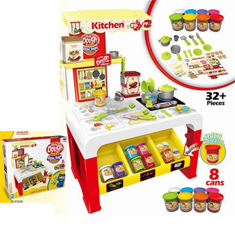 Детская игровая кухня Тесто для лепки 8725 с посудой и инструментами 32 предмета