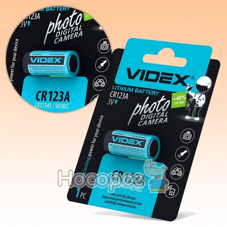 Батарейка Videx литиевая CR123A 292304 