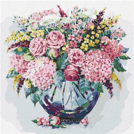 Картина по номерам "Розовая гортензия" Идейка (КНО3162)