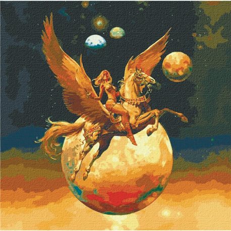 Картина по номерам "Завоевательница космоса с красками металлик" Идейка (KHO9542)