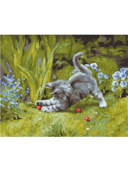 Картина по номерам "Игривый котенок" Идейка (КНО4251)