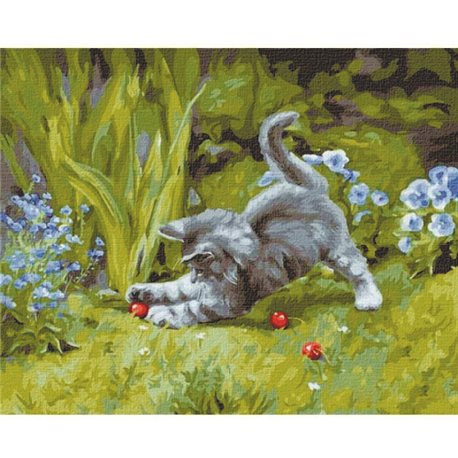Картина по номерам "Игривый котенок" Идейка (КНО4251)