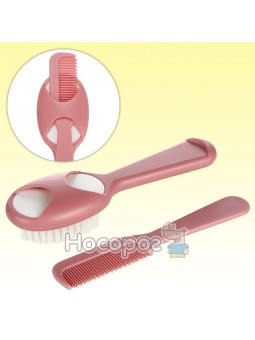 Щётка для волос с расчёской Canpol babies розовая 56/160_pin