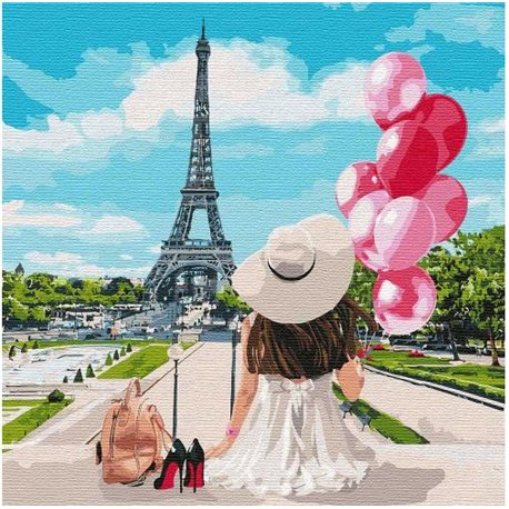 Картина по номерам "Гуляя по улицам Парижа" Идейка (KHO4793)