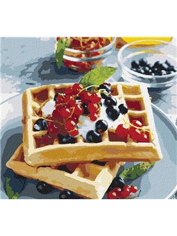 Картина по номерам "Бельгийские вафли с ягодами" Идейки (КНО5612)