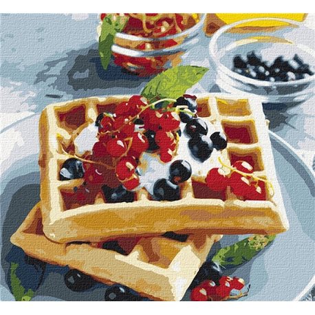 Картина за номерами "Бельгійські вафлі з ягодами" Ідейка (КНО5612)